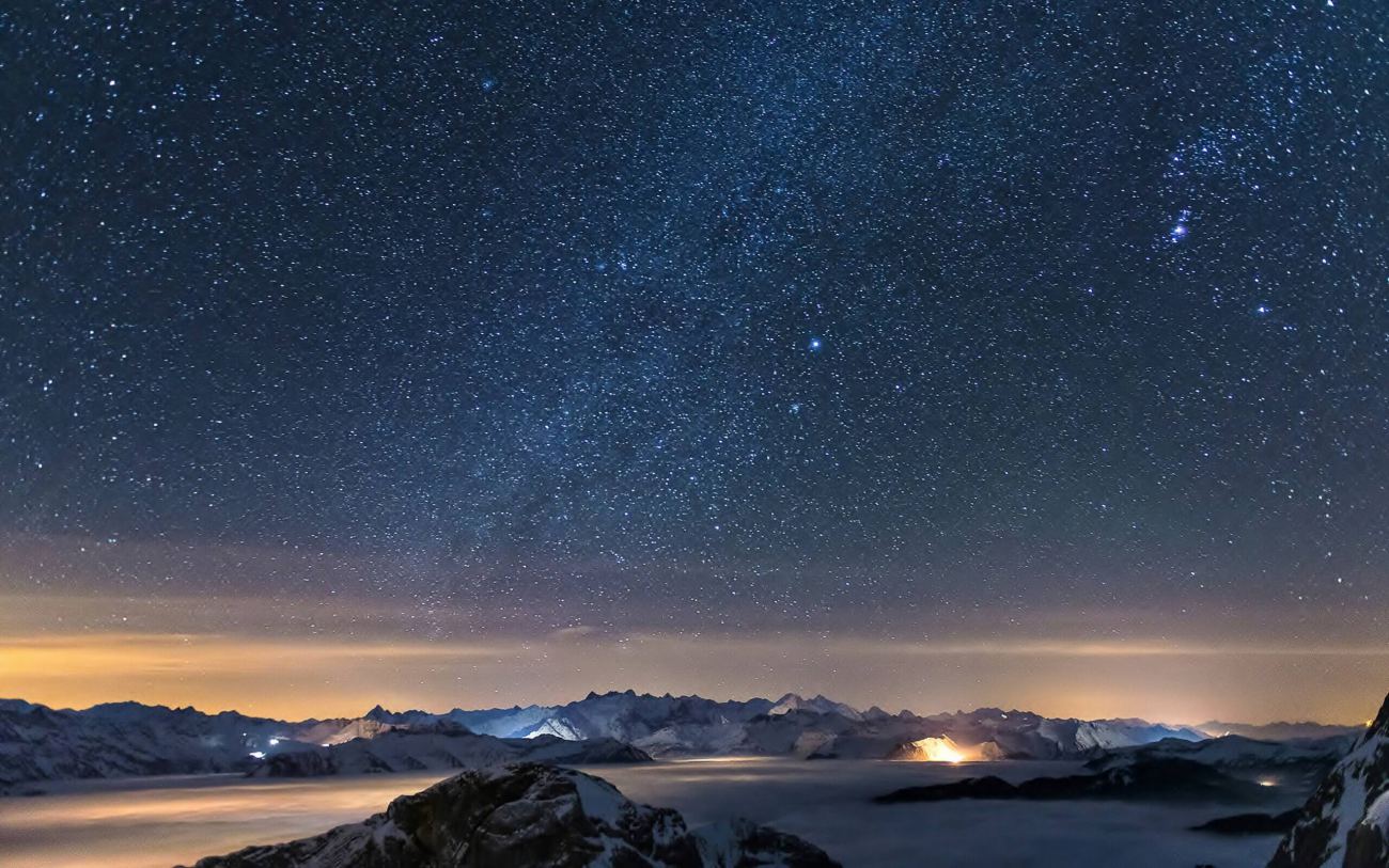 Galaxy Star Night Nature Fog Landscape Ultra 4k HD Wallpaper